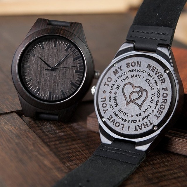 Engraved Wooden Watch Personalized Christmas Birthday Gift For Dad
