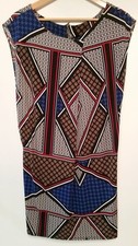 Worthington womens multi-colored jersey shift dress sz s EUC 