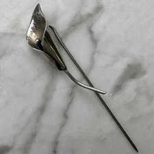 Sterling Silver Calla Lily Flower Lapel Stick Pin Floral Unisex Stuart Nye 925