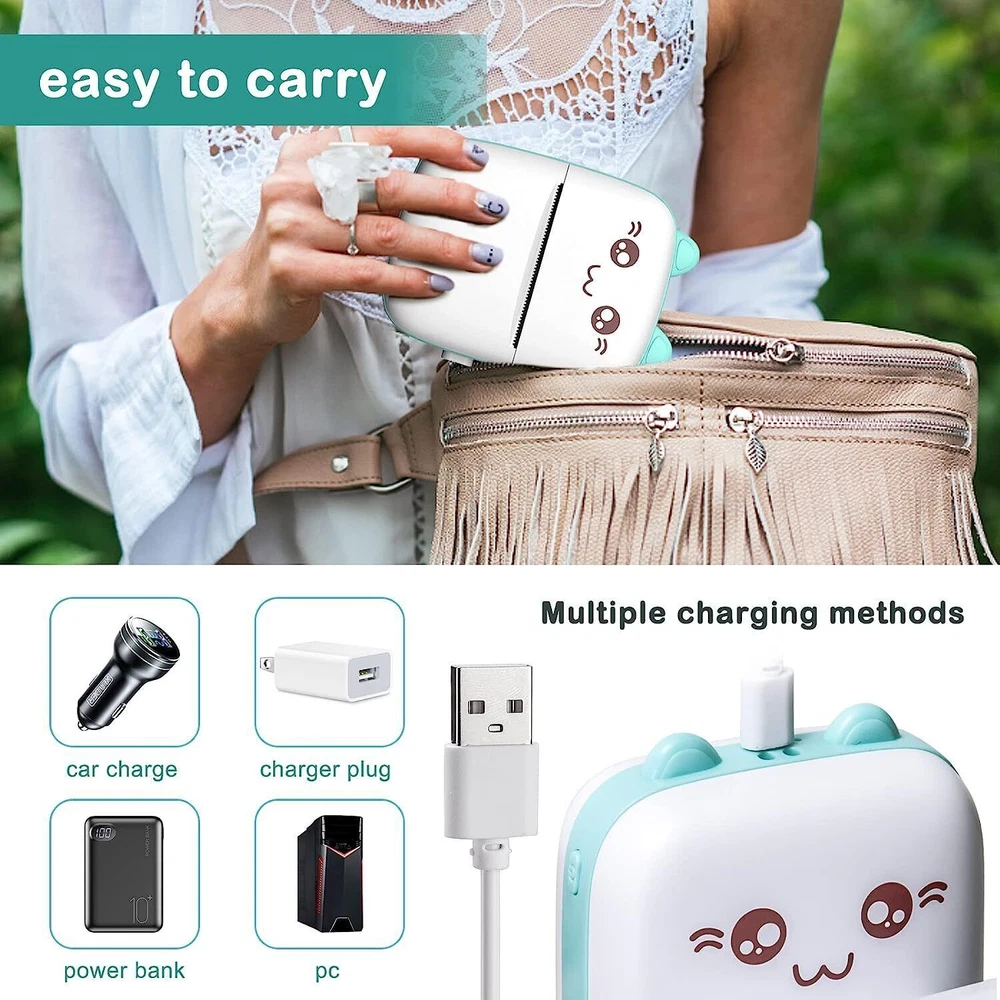 Pocket-Sized Wireless Bluetooth Thermal Mini Photo Printer for On-the-Go Printing