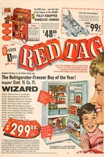 1960 Western Auto Ad RED TAG Sale Wizard Refrigerator | POSTER 24 X 36 INCH