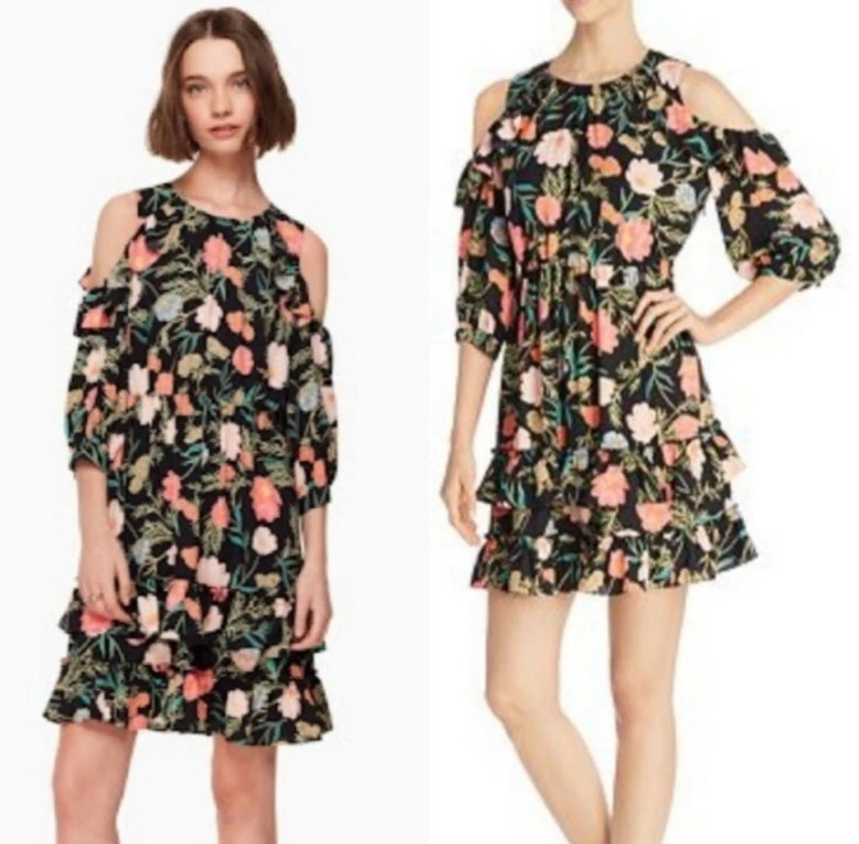 Abito Kate Spade floreale fiori spalle fredde