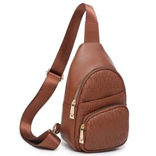 Small Crossbody Bag for Women Pu Leather Sling Purse Trendy Fanny Pack Chest ...