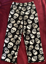 CHILDREN  S KIDS HALLOWEEN SKELETON SKULL SLEEP PANTS PAJAMAS YOUTH M 6/8
