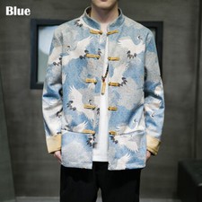Veste Chemise Kungfu Pour Hommes Avec Boutons Col Mandarin Arts Martiaux