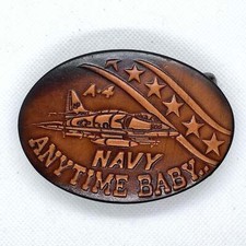 Leather Navy Anytime Baby Belt Buckle