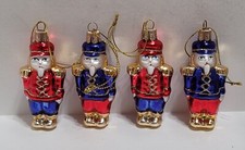 Vintage Blown Glass Ornaments, Nutcrackers, Set Of 4
