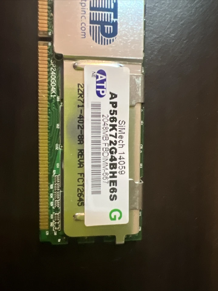 ATP SiMech 14059 2048MB FB-DIMM-667 Server Memory RAM Module AP56K72G4BHE6S - Image 2 of 2