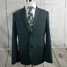 Express Photographer Fitted 40R 2 Button Gray Suit Blazer Sports Coat