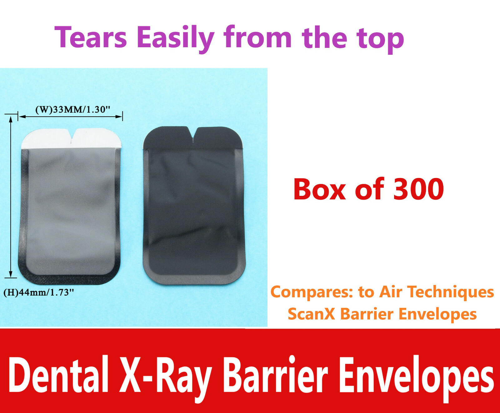 Dental XRay Phosphor Plate Barriers Barrier Envelopes, Size 0, 1, 2, 3