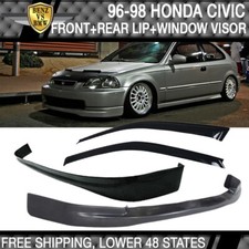 Fits 96-98 Honda Civic Ek 3dr Ctr Up Front Rear Bumper Lip Sun Window Visor Fits 96-98 Honda Civic Ek 3dr Ctr Up Front Rear Bumper Lip Sun Window Visor