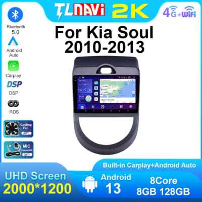9'' Android Auto GPS Navigation Car Stereo w/ Touch Screen For Kia Soul 2010-2013