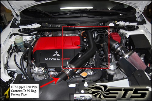 ETS Rear Upper Intercooler Pipe For Mitsubishi 08-15 Evo X - Foto 2 di 3
