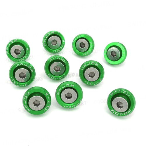 10Pcs Car Green Fender Bumper Washer Bolt Engine Bay Screw CNC Billet - Picture 4 of 8