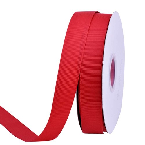 1 inch Red Grosgrain Ribbon 50 Yards Per Roll for Crafts Bow Maker Wreaths Gi...