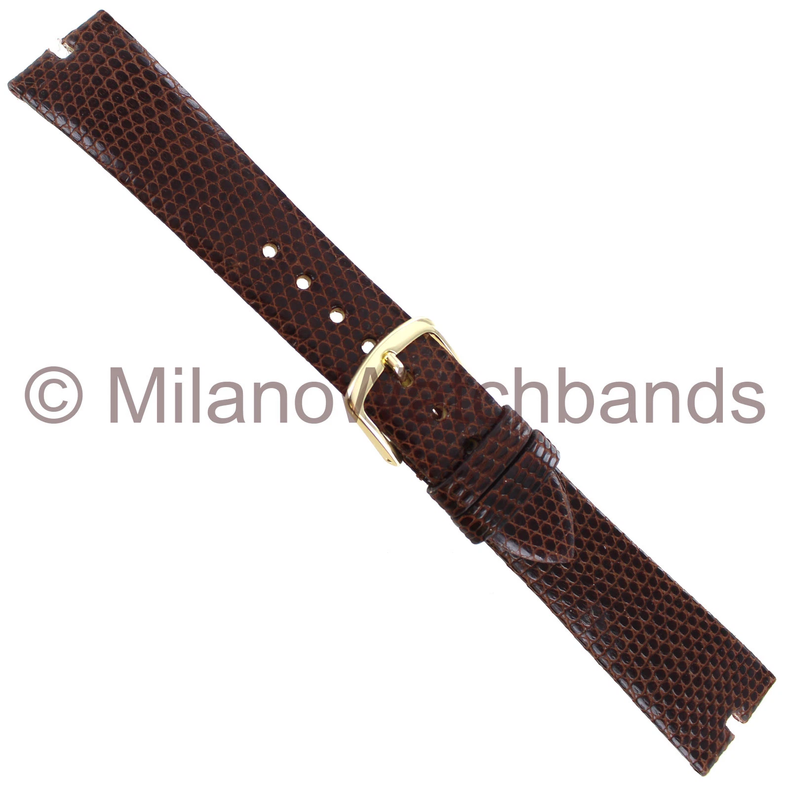 20mm Milano Java Lizard Gucci Cut Brown Unstitched Mens Watch Band MS 19720