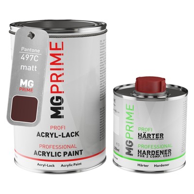 Pantone 497C Brown matt Acryl Lack 1,5 Liter 1500 ml Dose inkl. Härter
