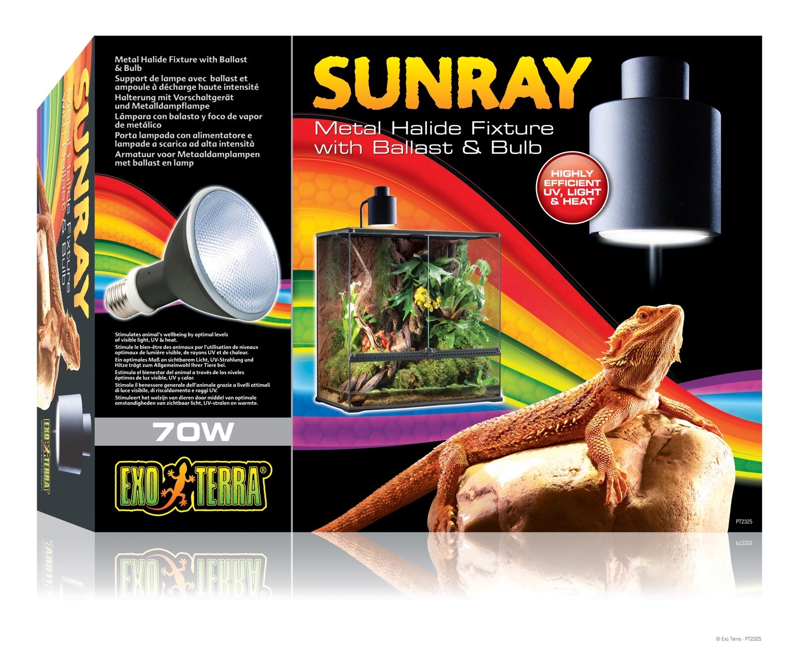 Exo Terra 70w Sunray ampoule tout-en-un avec UVA UVB et chaleur