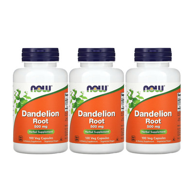 NOW Foods (3 PACKS)  Dandelion Root 500 mg 100 Veg Caps