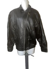 WILSONS  "The Leather Experts" VTG Black Leather Jacket THINSULATE Size M
