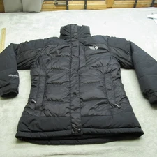 Mountain Hardwear Down Jacket Womens Small Black Insulated Quilted Puffer Logo