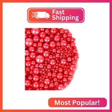 Kasvan Red Pearl Sugar Sprinkles - Edible Candy Pearls 130g/4.58 Oz, Mix Size, B