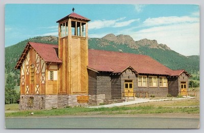 Hyde Memorial Chapel Estes Park Colorado Vintage Linen Postcard