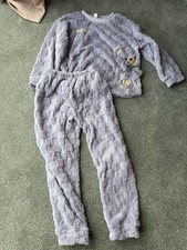 Shein Size 6 Purple And Brown Teddy Bear Oversized Pyjamas