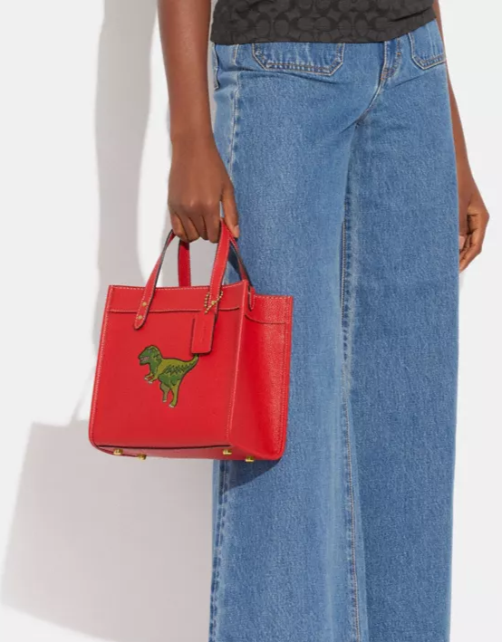 COACH Rexy Sport Red Luxury Designer Leather Field Tote 22 CF084