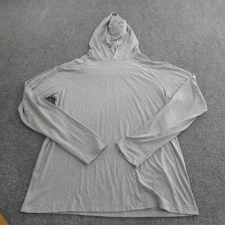 Alo Hoodie Shirt Womens Large Gray Lightweight Long Sleeve Athletic Yoga Top