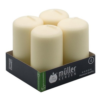 Müller Pillar Candles Cream/Ivory Set of 4 Ø 48 · 90 cm Burn Time 16 S...