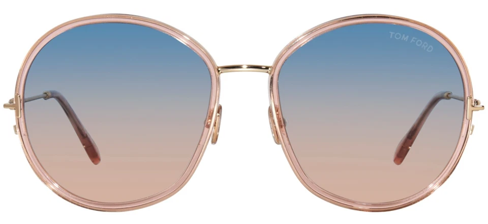 TOM FORD HUNTER-02 TF 946 72W PEACH GOLD W /BLUE GRADIENT LENS SUNGLASSES 58-18 - Image 3 of 4