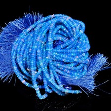 Blue Ethiopian Opal Gemstone Rondelle Smooth Beads 4X4X2 mm Strand 8" UGB-702