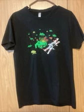 Space Invaders Stars Wars T-Shirt Black Pampling Medium Unisex Mens Womens