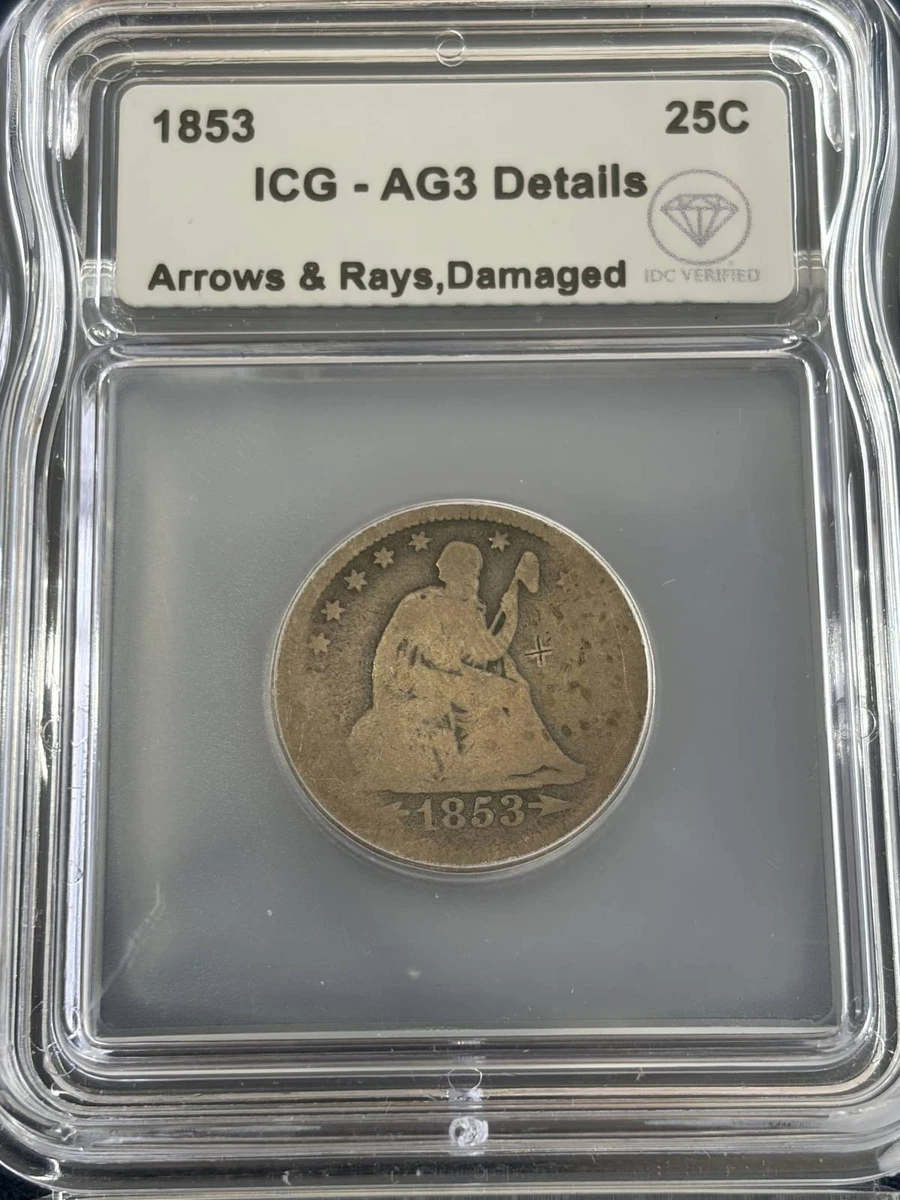 ICG 1853 Year Seated Liberty US Quarters (1838-1891) for sale | eBay
