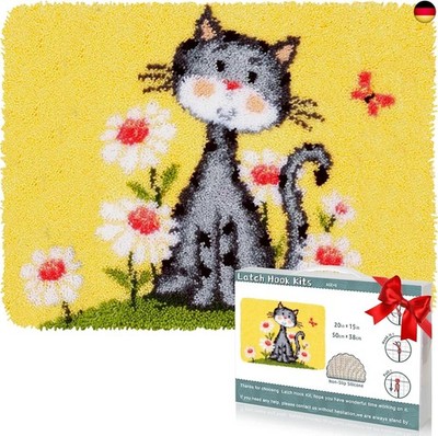 EsLuker.ly Knüpfhaken-Teppich-Set, DIY-Häkelteppich für Erwachsene, Kinder, An