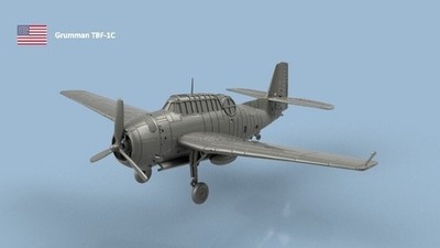 L'Arsenal Models 1/700 GRUMMAN TBF-1C AVENGER UNFOLDED WINGS 3D Printed Set