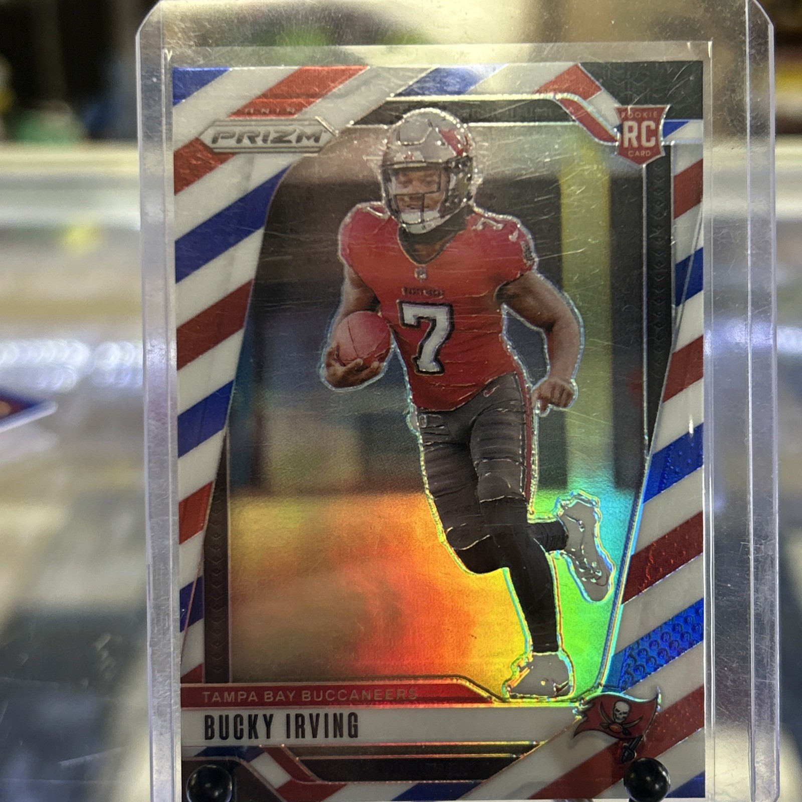 BUCKY IRVING 2024 PRIZM RED WHITE BLUE ROOKIE #316 BUCCANEERS Q5299