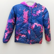 Columbia Girl's Big Fir Reversible Jacket Navy/Pink Youth Size M 10/12