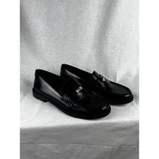 A New Day Women Black Penny Loafers Gold Hardware Memory Foam Slip On Size 6.5