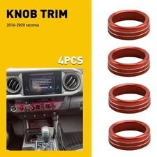 Center Console AC Switch Knob Cover Trim Ring For Toyota Tacoma 2016-2022 Red X4