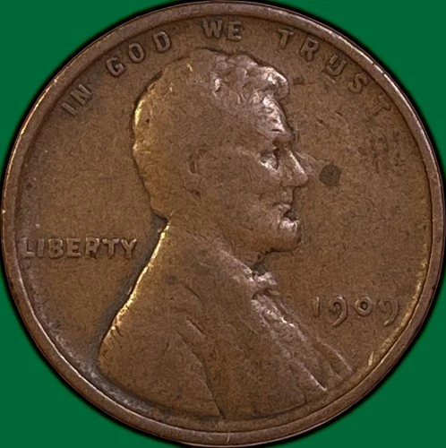 1909-VDB Lincoln Wheat Cent Fine F Coin #36102