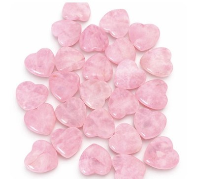 Rose Quartz Heart Healing Gem Stone Small Crystal Stone Hearts 12 Pieces .75 