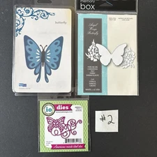 Butterfly #2 Memory Box Quickutz IO Flourish LOT of 3 Dies Metal Cutting Die