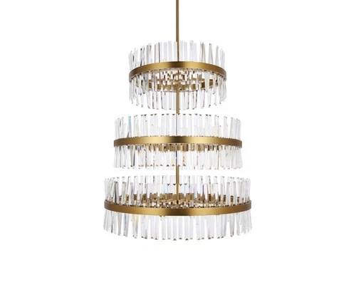 Elegant Lighting 6200G36L3 Serephina 46 Light 36"W Crystal - Gold - Picture 5 of 12