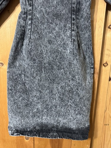 80's VTG Paris Blues Stonewashed Black Acid Wash Bodycon Dress Juniors 7 XS/S - Picture 4 of 23