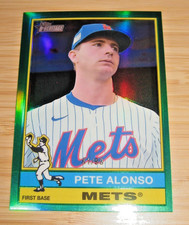 Pete Alonso - 2025 Topps Heritage Chrome Green Refractor – Serial # 81/99