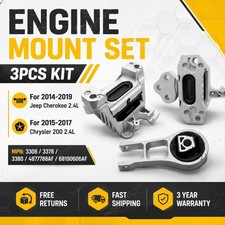 3pcs For Jeep Cherokee 2.4l 14-19 Complete Engine Motor Transmission Mount Set