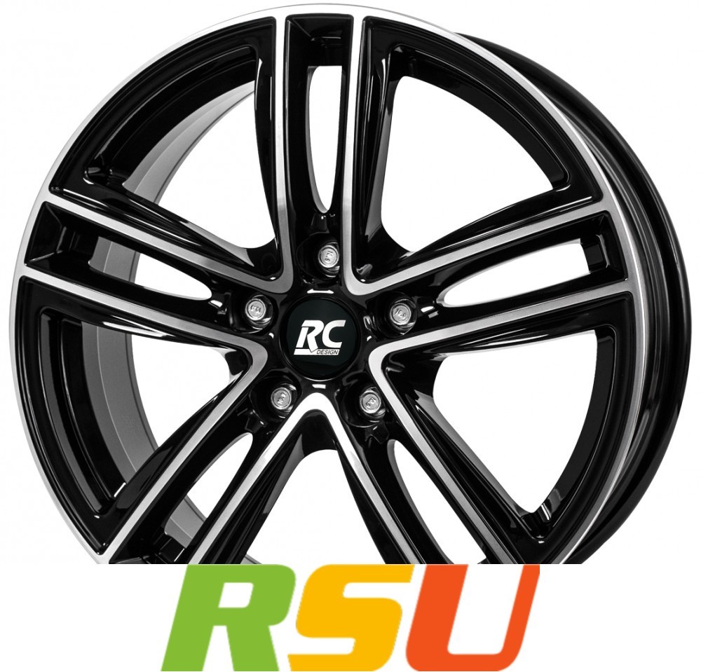 Rc-Design RC27 Schwarz Front-Poliert 6X15\ ET38 LK5 100 Ml 57.1 Alufelgen 15 ..."-image