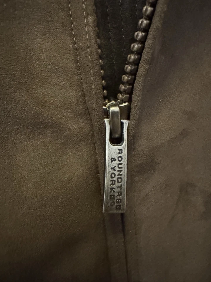 Chaqueta de Granero Roundtree & Yorke Hombres XLT Marrón Completamente Forrada Bolsillo Cremallera Completa Abrigo Foto 3 de 4